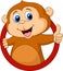 Cute monkey cartoon thumb up