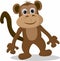 Cute monkey dancing cartoon icon. Vector illustration drawing of monkey outlined