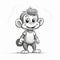 Cute Monkey Drawing: Monochromatic Sketches For Kids\\\' Character Book