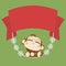 Cute monkey. Happy New Year 2016. Vector Illustration