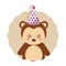 Cute monkey party hat birthday