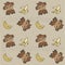 Cute monkey print for children fashion or interior industry