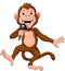 Cute monkey singing with microphone