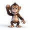Cute Monkey Smiles: A Playful 3d Character Illustration