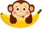 Cute monkey with sweet banana
