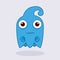 Cute monster. Confused monster emotion. Cute ghost illustration.