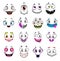 Cute monster faces, Halloween emoticons and emojis