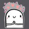 Cute monster in love hand drawn sticker illustration cartoon style