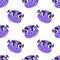 cute monster purple seamless textile print. repeat pattern background design