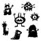 Cute monsters silhouettes