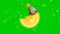 Cute moon cartoon sleeping ZZZ on green screen background  loop animation background.