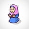 Cute moslem character mascot design