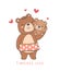 cute Mother bear and Baby Bear having Heartwarming moment together Cartoon Doodle Illustration, mother day