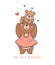 cute Mother bear and Baby Bear Heartwarming moment Cartoon Doodle Illustration, mother day