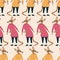 Cute mother kangaroo with baby in colorful sweater vector illustration. Funny animal character in clothes seamless pattern.