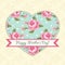 Cute Mothers Day card as shabby chic heart