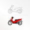 Cute Motorcycle Vector Illustration for kids color book