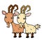 Cute mountain goat lovers farm animal cartoon art funny wallpaper