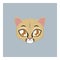 Cute mountain lion avatar with flat colors