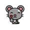 Cute mouse animal cartoon character with korean love finger