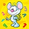 Cute mouse cartoon illustration with school bag