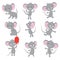 Cute mouse. Cartoon mice in house. Vector isolated characters