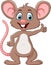 Cute mouse cartoon thumb up