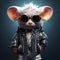 Cute Mouse Character In Glasses And Jacket - Realistic Fantasy Artwork