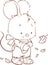 Cute mouse coloring page. Fall outlined clipart.