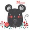 Cute mouse graphic cartoon for kid art