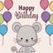 Cute mouse happy birthday card