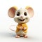 Cute Mouse Holding A Cookie - Detailed 3d Clay Render