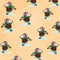 Cute mouse ice skating cartoon illustration pattern white background