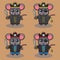 Cute Mouse Pirate Captain cartoon.