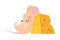 Cute Mouse with Pointed Snout and Rounded Ears Sleeping Leaning Against Huge Slab of Cheese Vector Illustration