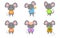 Cute Mouse Rat Mice Standing Vector Cartoon Set