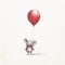 Cute Mouse With Red Balloon: Art Tv Series And Films