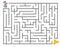 Cute mouse searching cheese. Kids maze puzzle, labyrinth vector illustration
