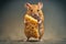 cute mouse standing on its hind legs, nibbling cheese wedge with its front paws