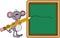 Cute mouse teacher with school board and pencil