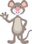 Cute mouse waving cartoon