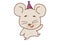 Cute mouse wearing a party cap and dancing.