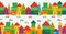 Cute multicolored city pattern