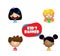 Cute multiracial children with place for text