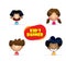 Cute multiracial children with place for text