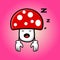 Cute mushroom cartoon mascot character