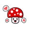 Cute mushroom cartoon mascot character
