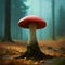 Cute mushroom growing wild - ai generated image