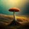 Cute mushroom growing wild - ai generated image