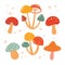 Cute Mushroom Vector illustration.